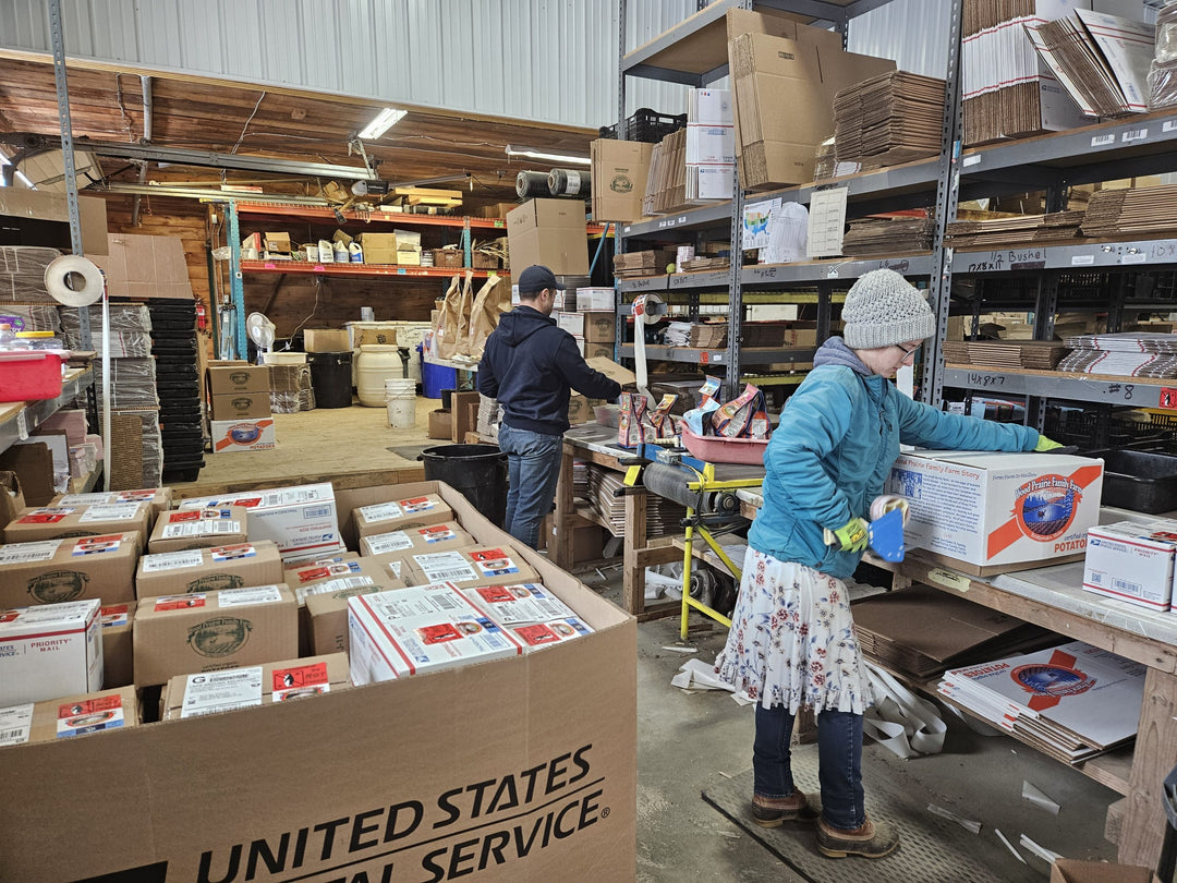 Another Busy Spring Week Boxing Up Seed Orders.