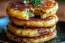 Cheesy Bacon & Beef Stuffed Potato Pancakes