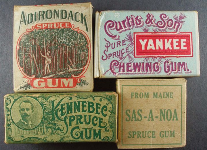 THE ERA OF SPRUCE GUM IN MAINE.  'Spruce Gum' was sourced from Spruce resin.  By nature somewhat bland and astringent, i