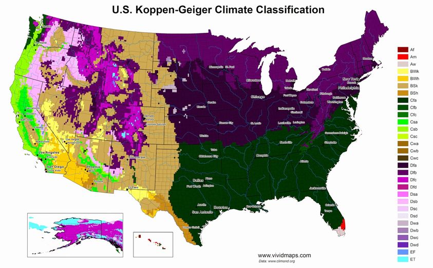 AMERICA LOOKING AHEAD 70 YEARS: INSIGHT DEPLOYING THE KOPPEN-GEIGER CLIMATE CLASSIFICATION SYSTEM.  Remarkable, highly g