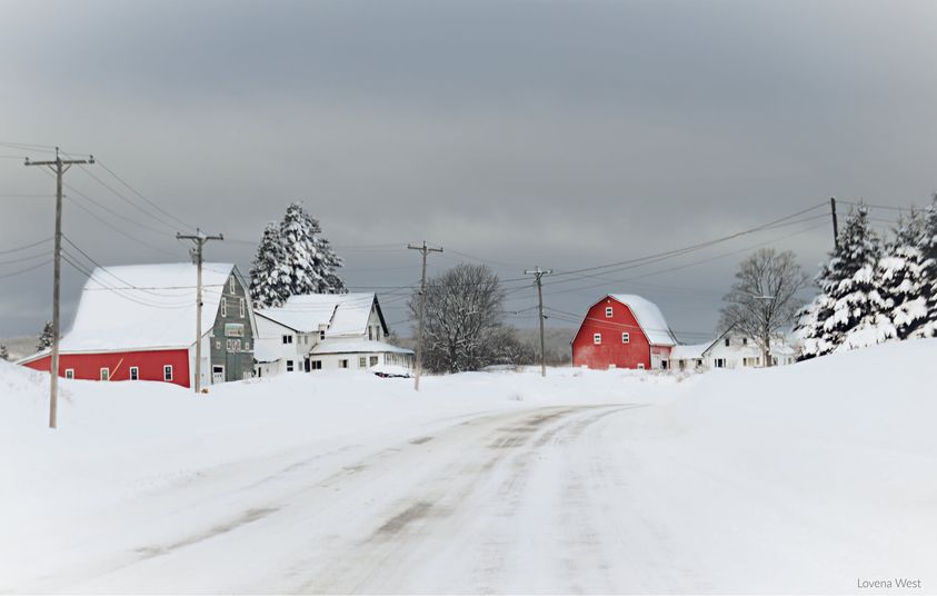 SNOWY WESTFIELD.  AROOSTOOK COUNTY, MAINE. Circa 2022.  Yet another fine photograph taken on Wednesday and shared by tal
