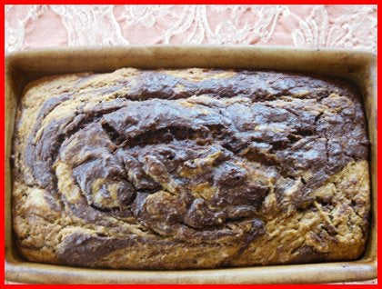 Dark Chocolate and Pumpkin Swirl Cake